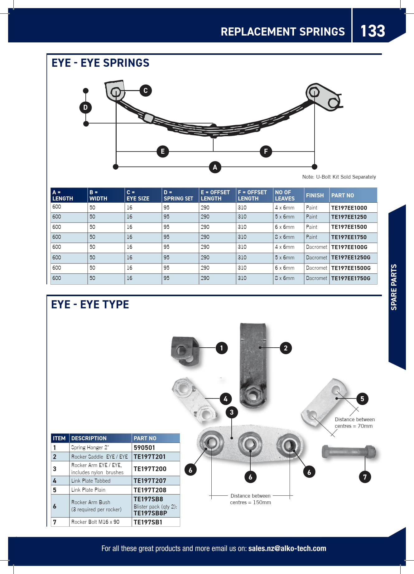 SPRINGS, ROCKERS & BUSHES CM Trailer Parts New Zealand Trailer